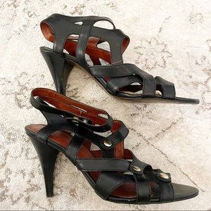 MRKT Strappy Black Leather Heels Size 39